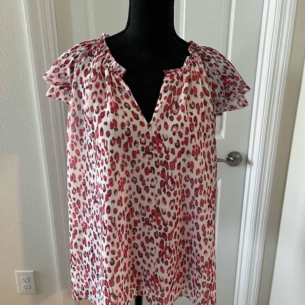 Banana Republic Pink Leopard Print Women's Top